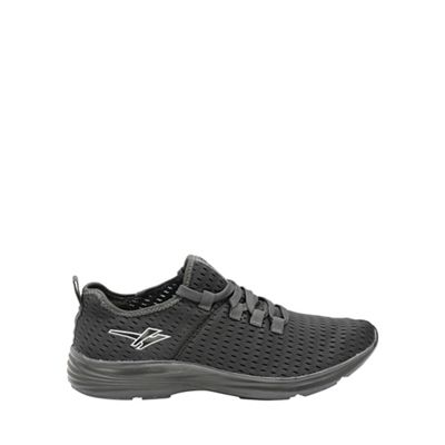 Black/charcoal 'Sondrio' mens lace up trainers
